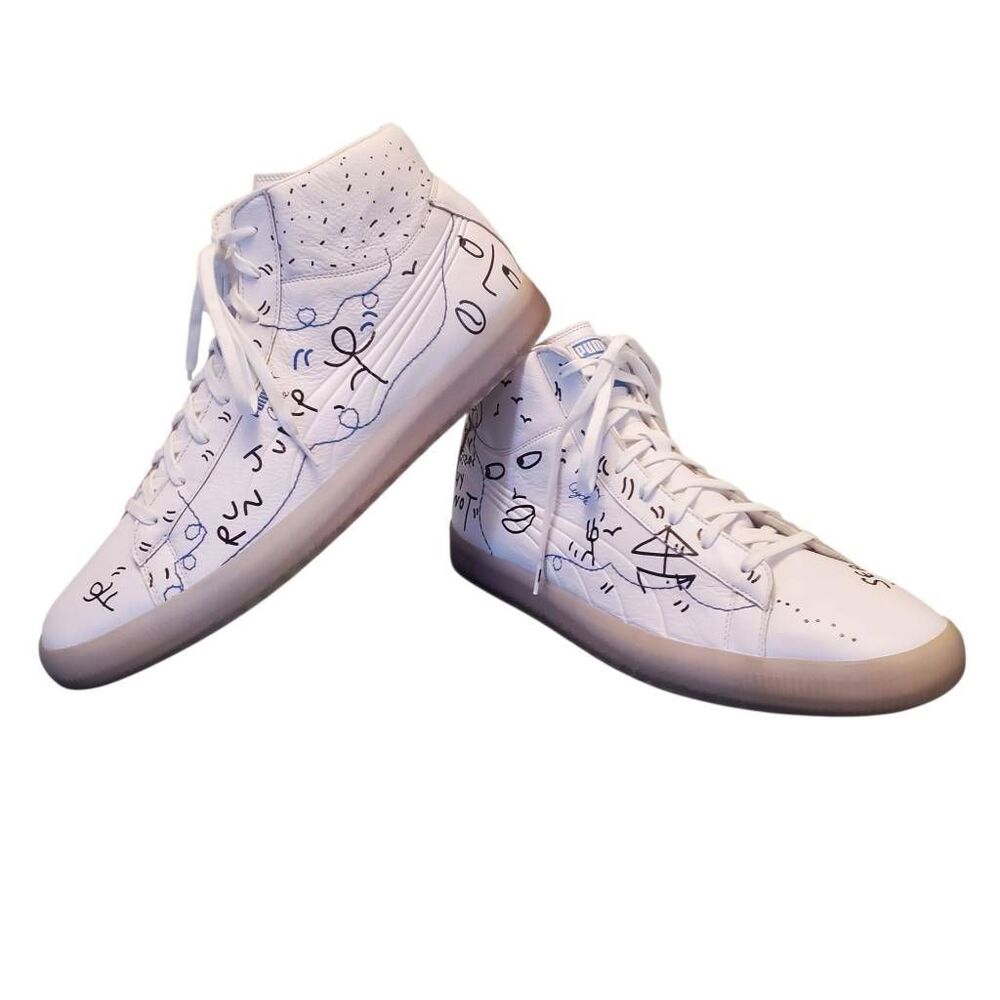 Rare Puma X Shantell Martin Clyde Doodle Graphics Sneakers Size 17
